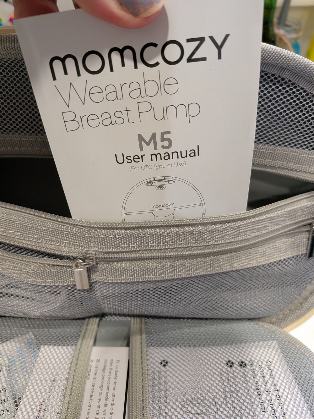 Grey Wearable Breast Pump Organizer Bag